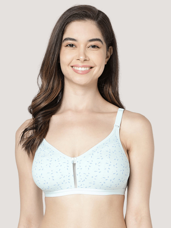Kalyani LM98001 Elegant Front Double Layered Cups Non Padded Seamless Printed Bras | Pack of 2 | Colors & Prints May Vary