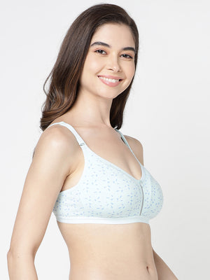 Kalyani LM98001 Elegant Front Double Layered Cups Non Padded Seamless Printed Bras | Pack of 2 | Colors & Prints May Vary