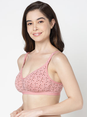 Kalyani LM98001 Elegant Front Double Layered Cups Non Padded Seamless Printed Bras | Pack of 2 | Colors & Prints May Vary