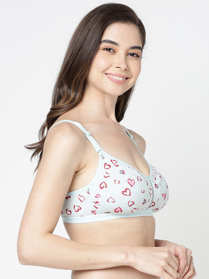 Kalyani LM98002 Elegant Front Double Layered Cups Non Padded Seamless Printed Bras | Pack of 2 | Colors & Prints May Vary