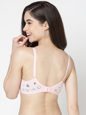 Kalyani LM98002 Elegant Front Double Layered Cups Non Padded Seamless Printed Bras | Pack of 2 | Colors & Prints May Vary