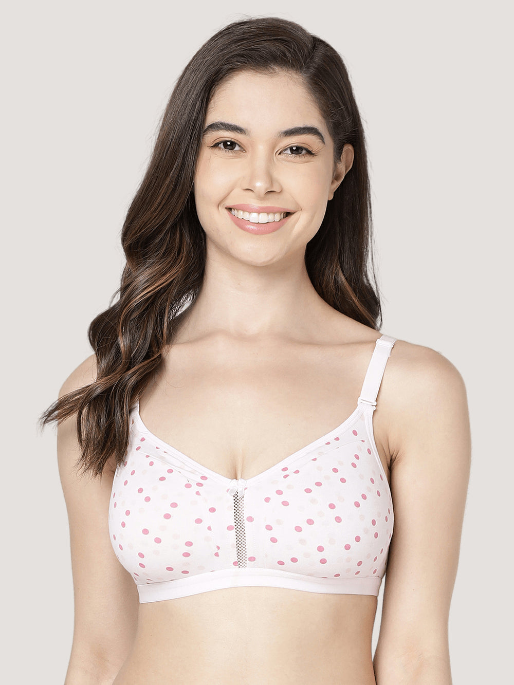 Kalyani LM98003 Elegant Front Double Layered Cups Non Padded Seamless Printed Bras | Pack of 2 | Colors & Prints May Vary