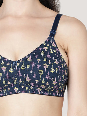 Kalyani LM99001 Seamless Non Padded Cups Everyday Printed Bras | Pack of 2 | Colors & Prints May Vary