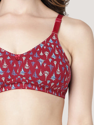 Kalyani LM99001 Seamless Non Padded Cups Everyday Printed Bras | Pack of 2 | Colors & Prints May Vary