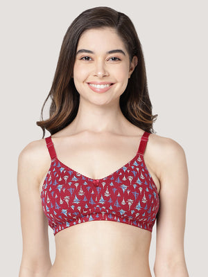 Kalyani LM99001 Seamless Non Padded Cups Everyday Printed Bras | Pack of 2 | Colors & Prints May Vary