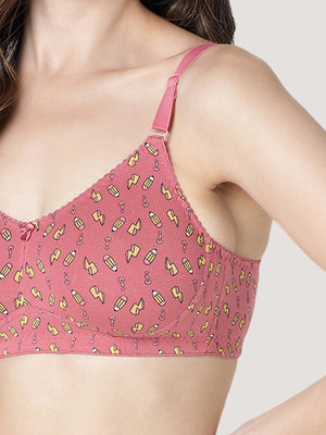 Kalyani LM99002 Seamless Non Padded Cups Everyday Printed Bras | Pack of 2 | Colors & Prints May Vary