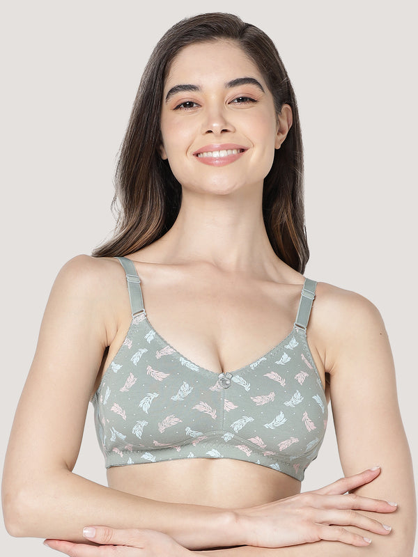 Kalyani LM99003 Seamless Non Padded Cups Everyday Printed Bras | Pack of 2 | Colors & Prints May Vary