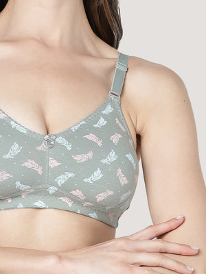 Kalyani LM99003 Seamless Non Padded Cups Everyday Printed Bras | Pack of 2 | Colors & Prints May Vary