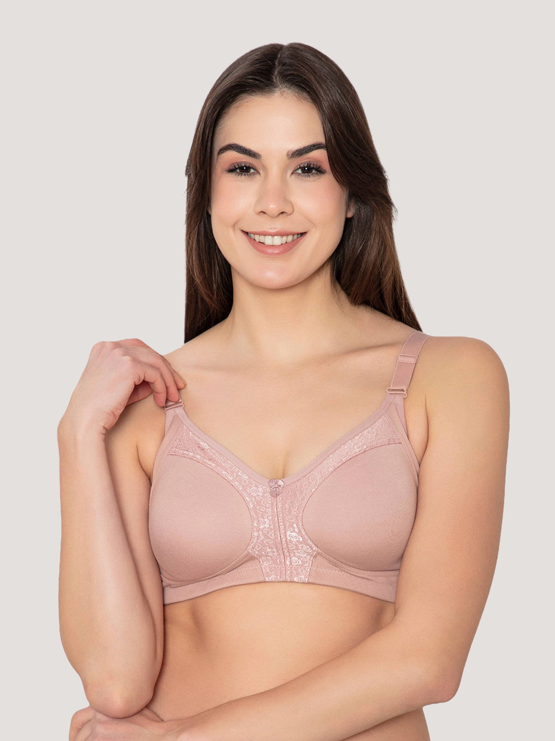 Leona Everyday Full Coverage Lace Bra-FAWN