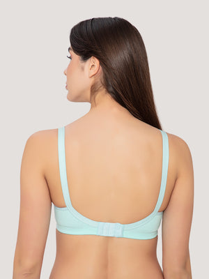 Leona Everyday Full Coverage Lace Bra-SEA GREEN