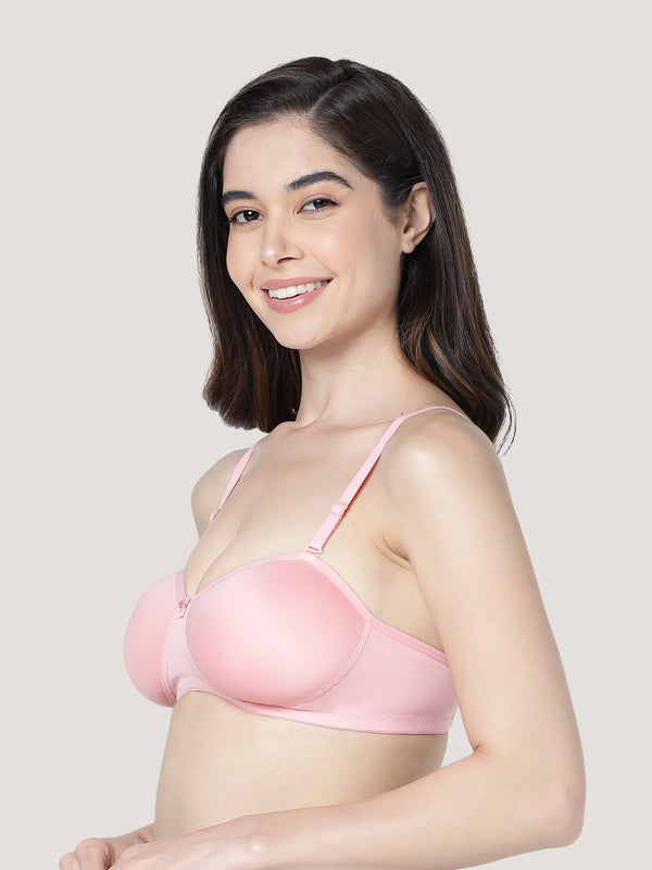 Leslie Light Padded Seamless Balconette Bra | Pack of 3-D.PINK D.PINK D.PINK