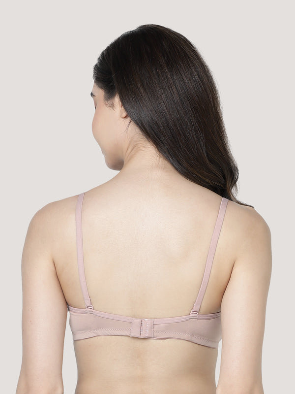 Leslie Light Padded Seamless Balconette Bra | Pack of 3-SKIN FAWN D.PINK