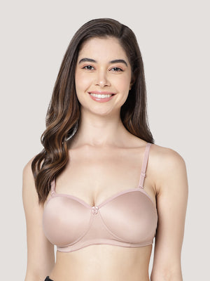 Leslie Light Padded Seamless Balconette Bra | Pack of 3-SKIN FAWN D.PINK