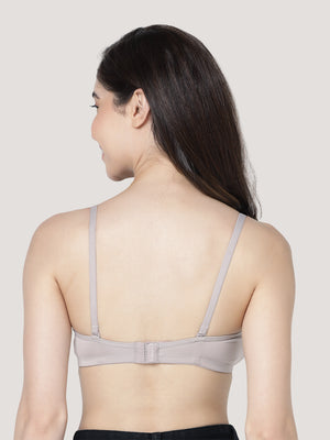 Leslie Light Padded Seamless Balconette Bra | Pack of 3-D.PINK L.GREY SKIN