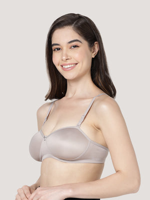 Leslie Light Padded Seamless Balconette Bra | Pack of 3-D.PINK L.GREY SKIN