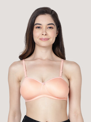 Leslie Light Padded Seamless Balconette Bra | Pack of 3-L.GREY SKIN PEACH