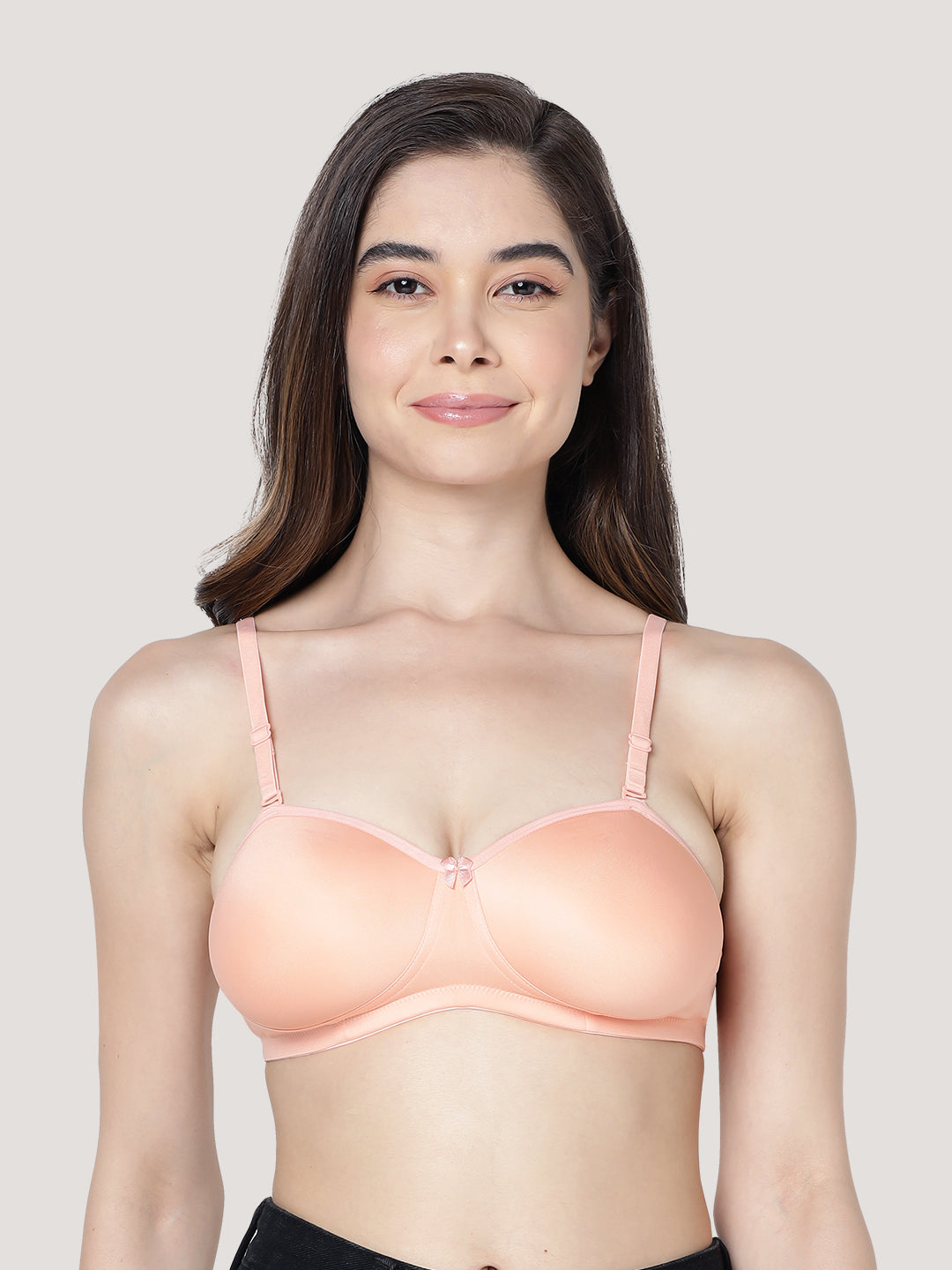 Leslie Light Padded Seamless Balconette Bra | Pack of 3-PEACH D.PINK L.GREY