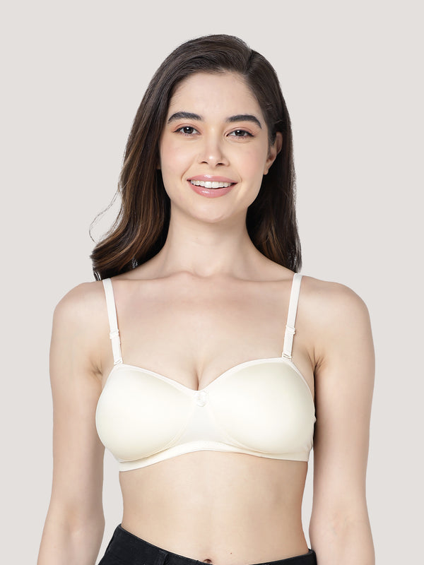 Leslie Light Padded Seamless Balconette Bra | Pack of 3-D.PINK L.GREY SKIN