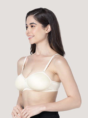 Leslie Light Padded Seamless Balconette Bra | Pack of 3-D.PINK L.GREY SKIN