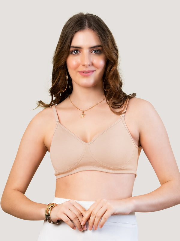 Lexi Non Padded Transparent Back T-Shirt Bra-L.NUDE