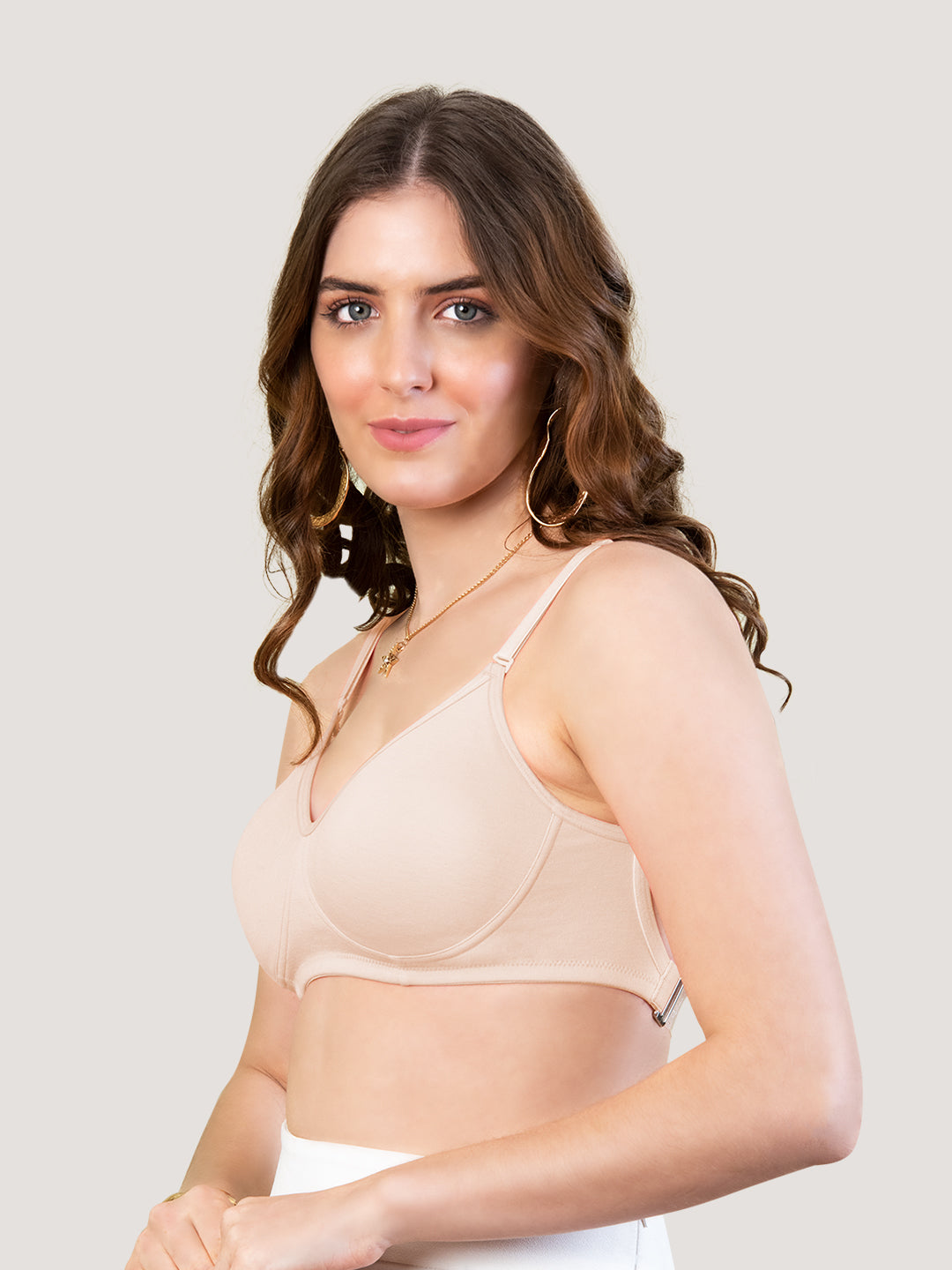 Lexi Non Padded Transparent Back T-Shirt Bra-L.NUDE