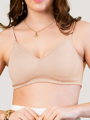 Lexi Non Padded Transparent Back T-Shirt Bra-L.NUDE