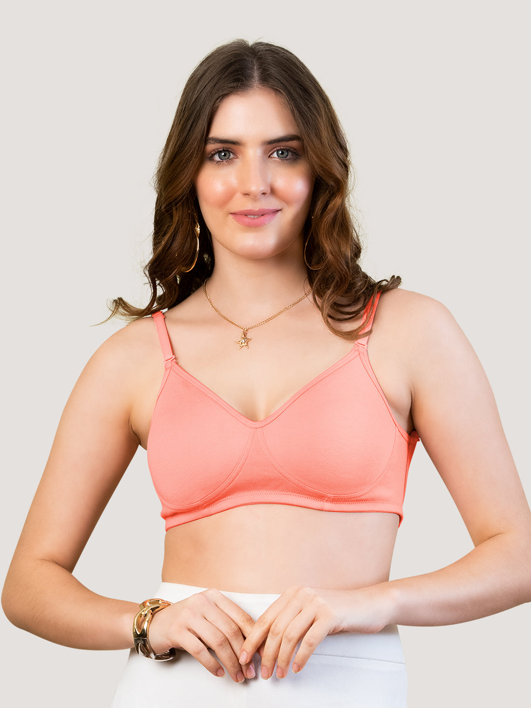 Lexi Non Padded Transparent Back T-Shirt Bra-ROSE