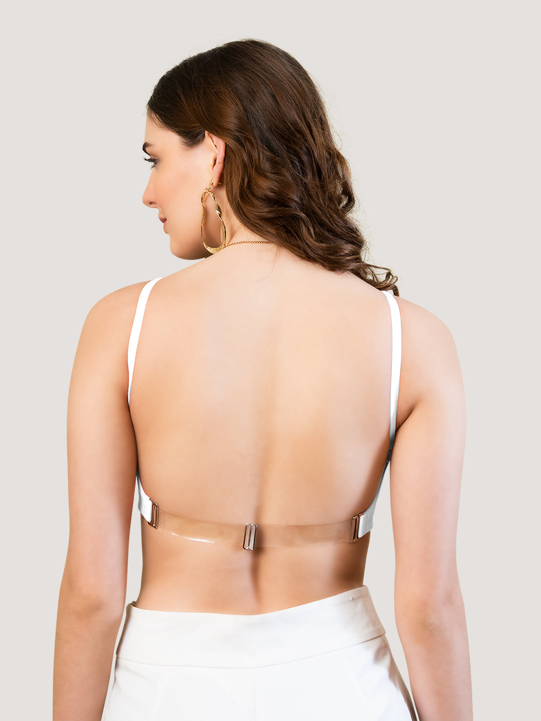 Lexi Non Padded Transparent Back T-Shirt Bra-WHITE