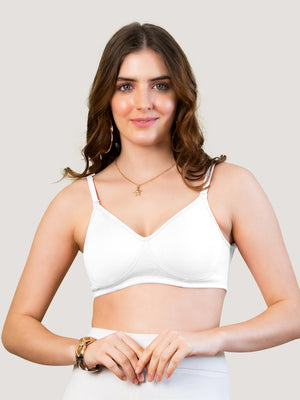 Lexi Non Padded Transparent Back T-Shirt Bra-WHITE