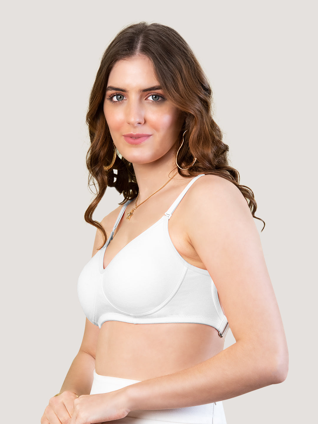 Lexi Non Padded Transparent Back T-Shirt Bra-WHITE