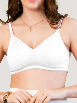 Lexi Non Padded Transparent Back T-Shirt Bra-WHITE