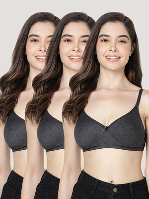 Emily Lightly Padded Multiway Everyday Bra | Pack of 3-M.BLACK M.BLACK M.BLACK