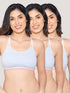 Kalyani Candy Full Coverage Non Wired Cups Criss-Cross Back Teenager Bra | Pack of 3