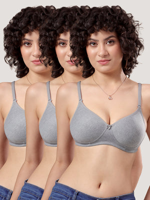 Emily Lightly Padded Multiway Everyday Bra | Pack of 3-M.GREY M.GREY M.GREY