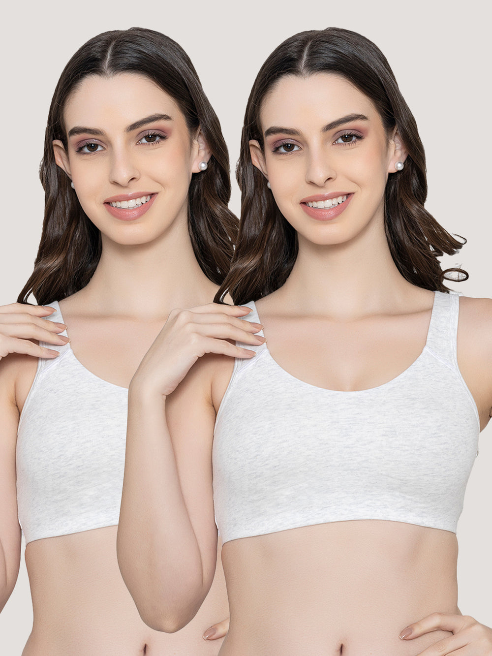 K LINGERIE Daisey Women's Flexible Fit Medium Impact Sports Bra for Light Workouts-M.WHITE M.WHITE