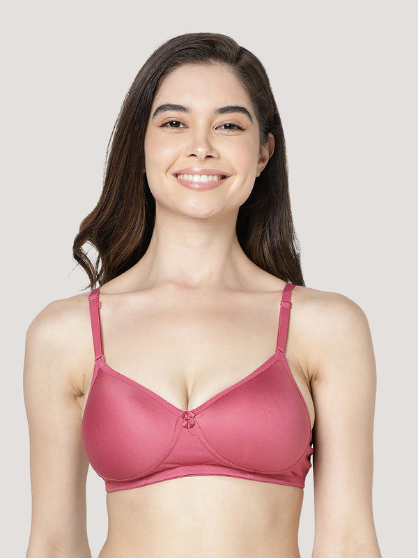 Maria Light Padded Fuller Cups Everyday Bra | Pack of 3-D.RUST FAWN D.PINK