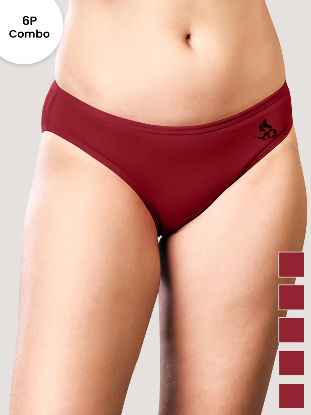 Reeva Women's Cotton Lycra Seamless Bikini Panty | Pack of 6-MRN MRN MRN MRN MRN MRN