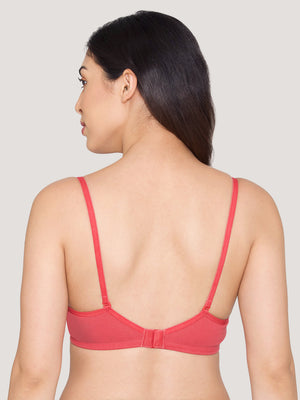 Kalyani Madee Everyday Comfort Elegant Satin Neckline Padded T-Shirt Bras | Pack of 2 | RUST NUDE