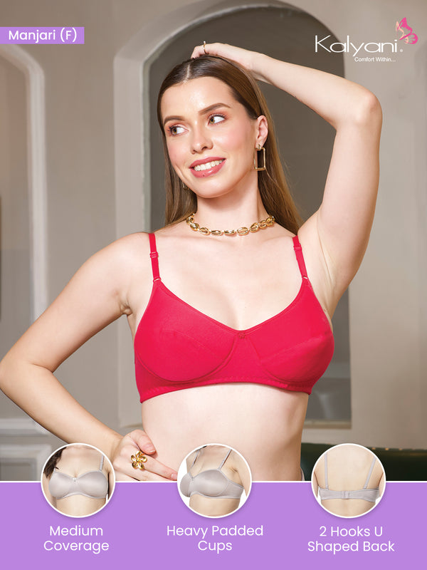 Manjari Heavy Foam Full Coverage Everyday Bra | Pack of 3-NUDE NUDE NUDE