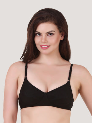 Manjari Heavy Foam Full Coverage Everyday Bra | Pack of 3-BLACK BLACK BLACK