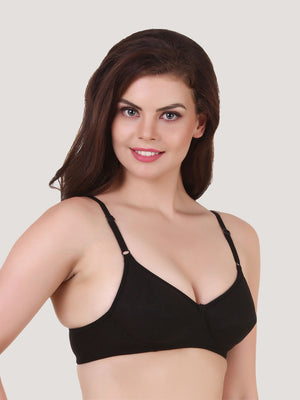 Manjari Heavy Foam Full Coverage Everyday Bra | Pack of 3-BLACK BLACK BLACK