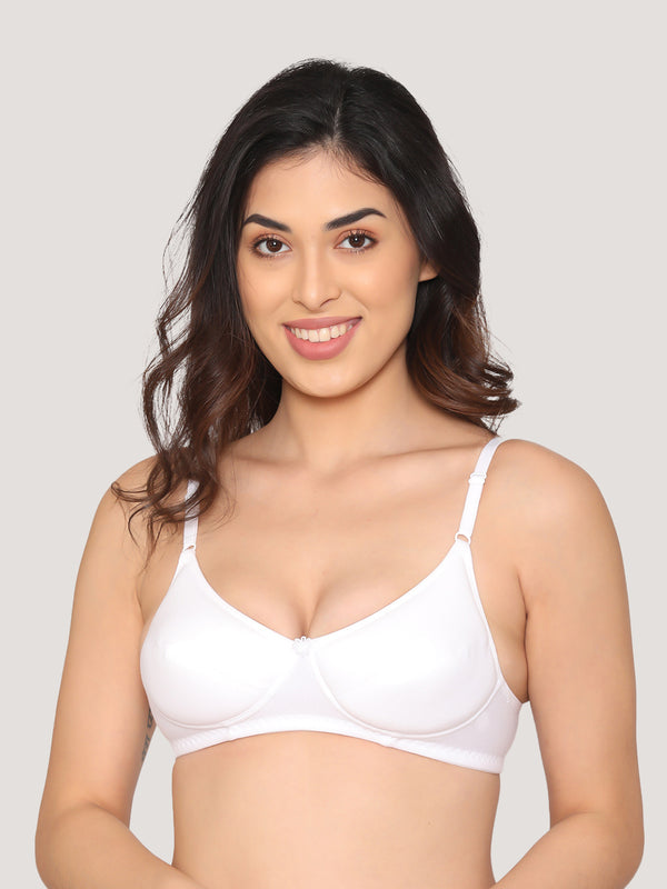 Manjari Heavy Foam Full Coverage Everyday Bra | Pack of 3-BLACK NUDE WHITE