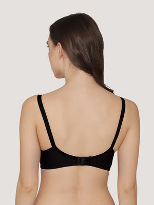 Manvi Non Padded Cotton Everyday Bra-BLACK