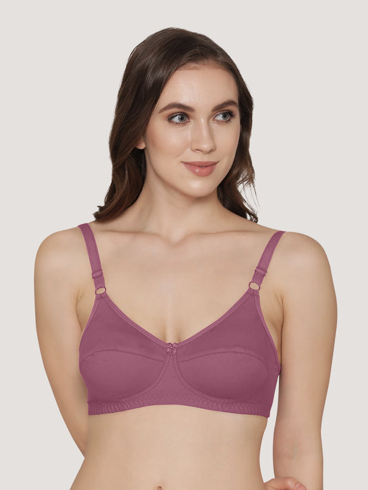 Manvi Non Padded Cotton Everyday Bra-BLUSH