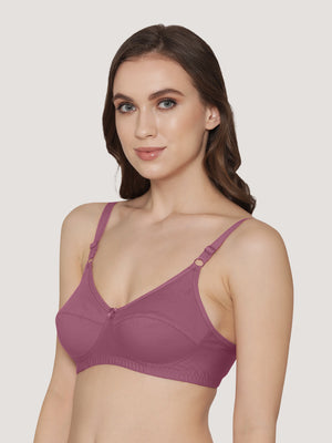 Manvi Non Padded Cotton Everyday Bra-BLUSH