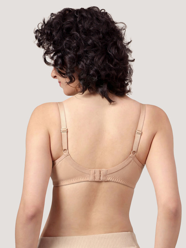 K LINGERIE Manvi Women's Non Padded Wirefree Cotton Everyday Bra-ROSE L.NUDE PINK