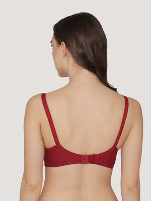 Manvi Non Padded Cotton Everyday Bra-MAROON