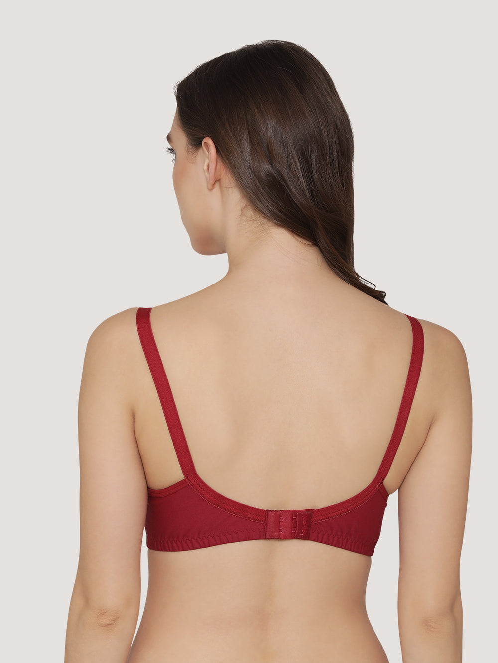 K LINGERIE Manvi Women's Non Padded Wirefree Cotton Everyday Bra-MAROON MAROON MAROON