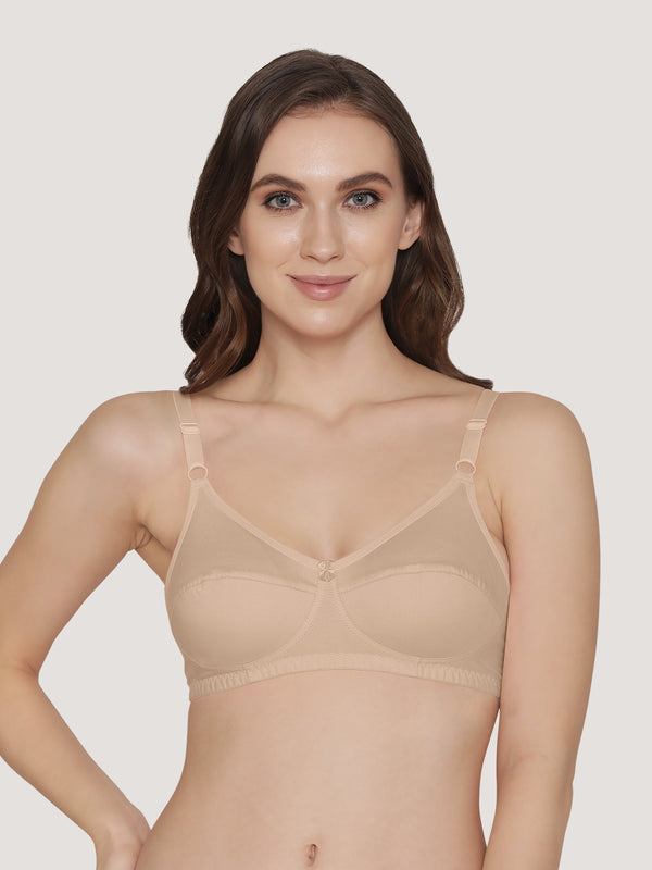 Manvi Non Padded Cotton Everyday Bra-L.NUDE