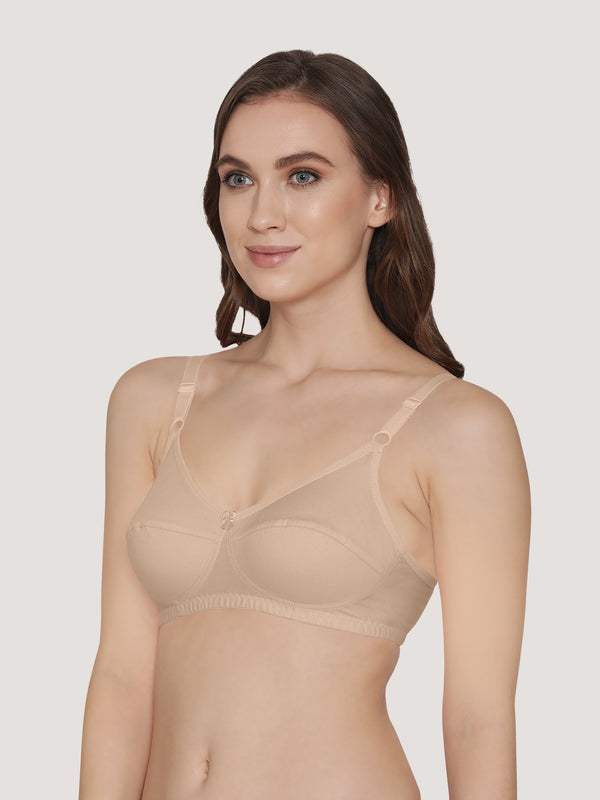 Manvi Non Padded Cotton Everyday Bra-L.NUDE